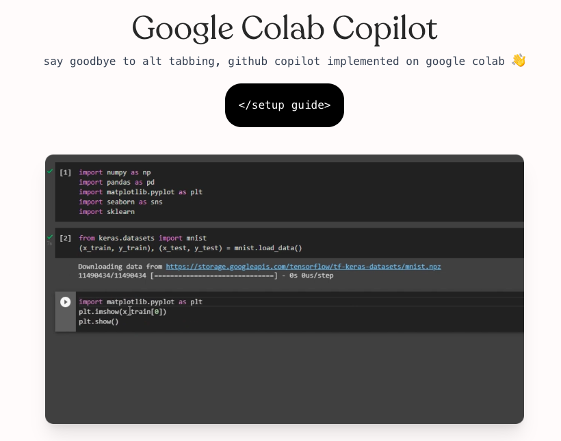 Изображение для сервиса Google Colab Copilot номер один