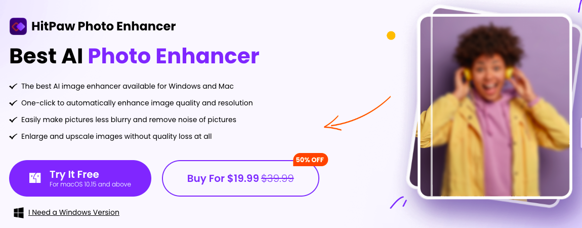 Изображение для сервиса HitPaw Photo Enhancer номер один
