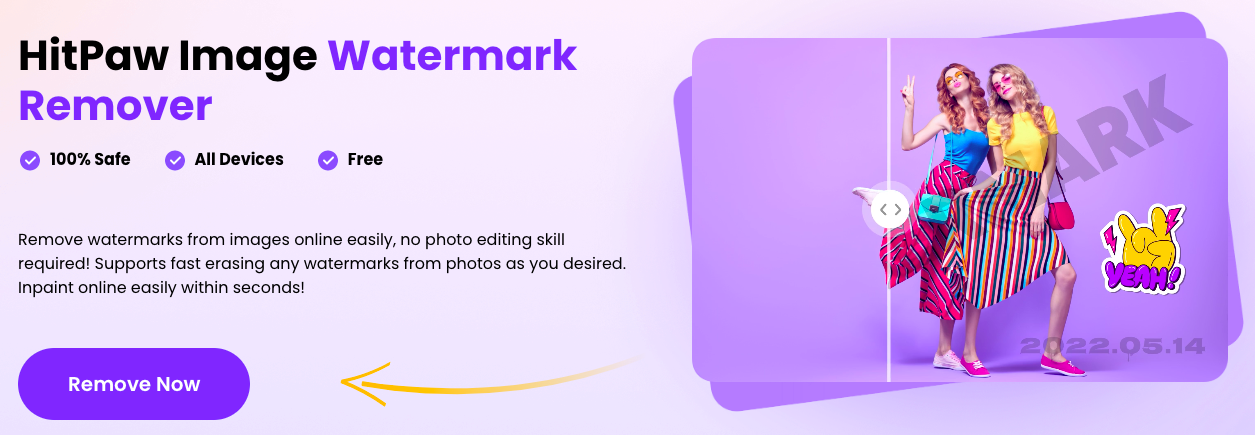 Изображение для сервиса HitPaw Watermark Remover номер один