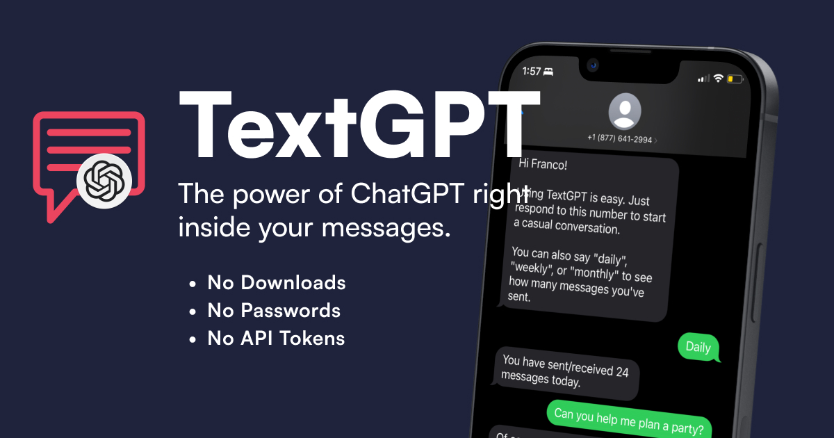 Изображение для сервиса Text With Chat GPT номер один