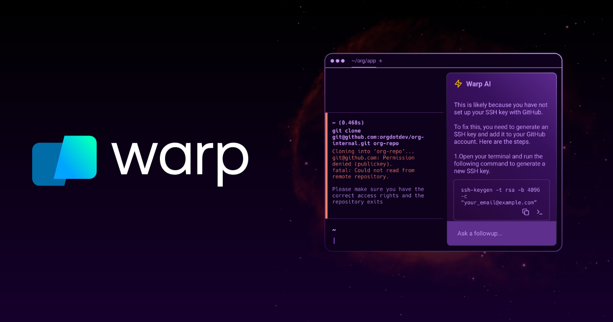 Изображение для сервиса Warp AI номер один