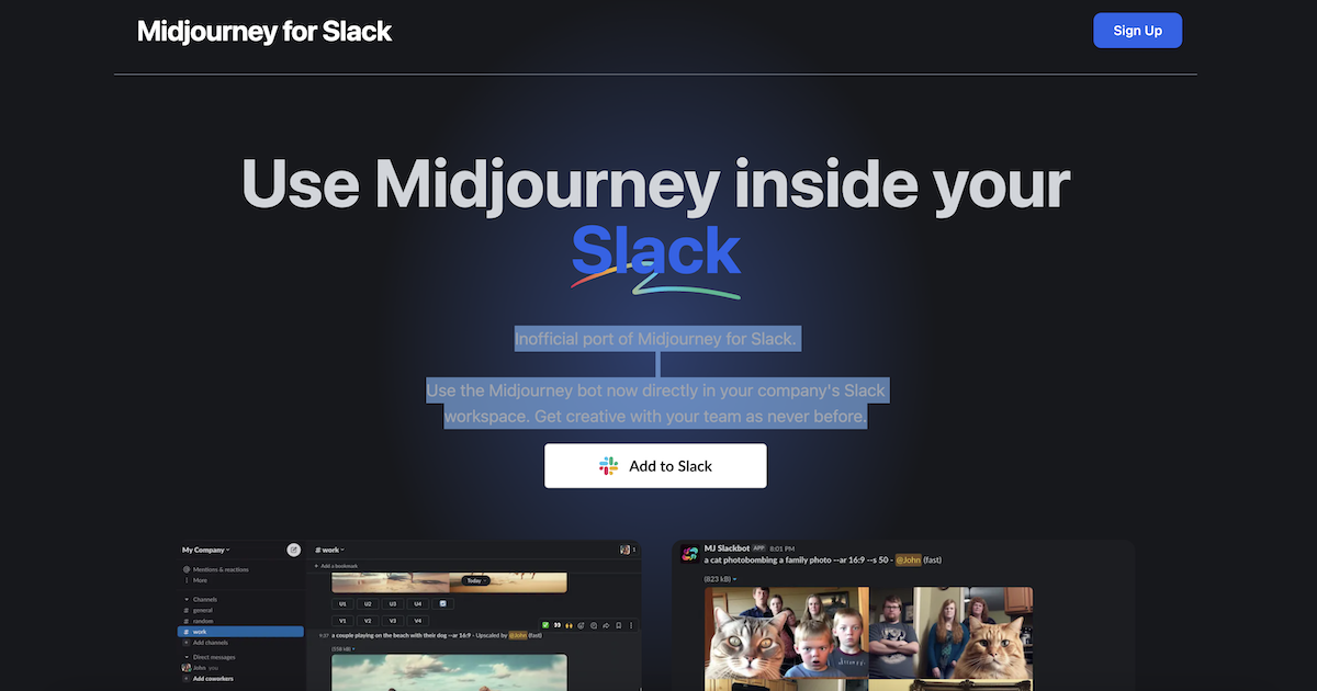 Изображение для сервиса Midjourney for Slack номер один