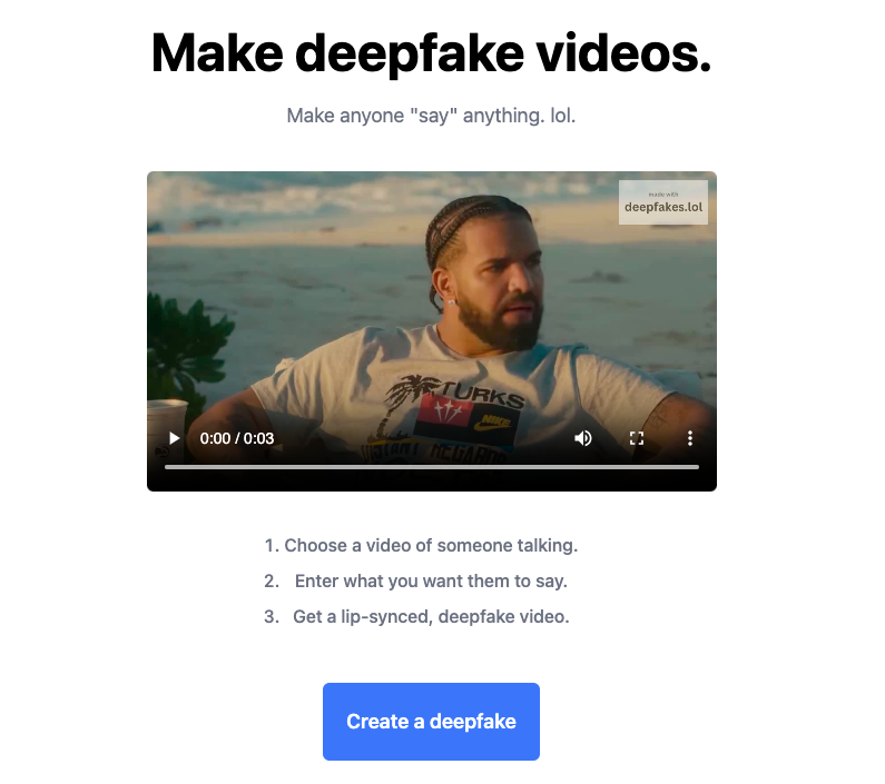 Изображение для сервиса Deepfakes.lol номер один