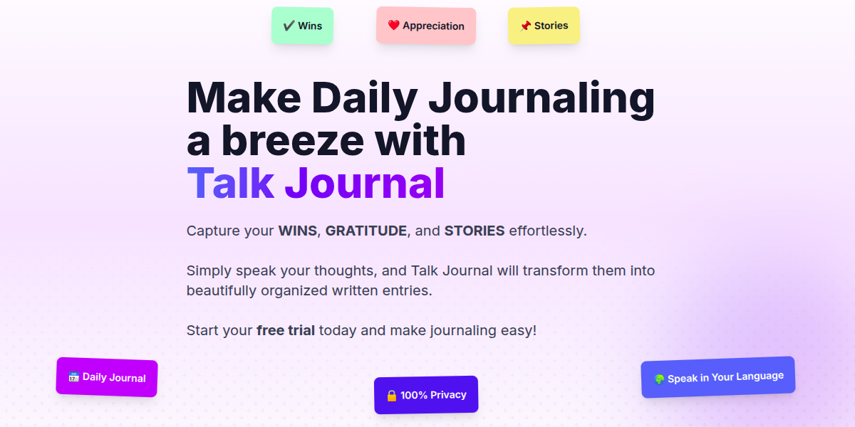 Изображение для сервиса Talk Journal номер один