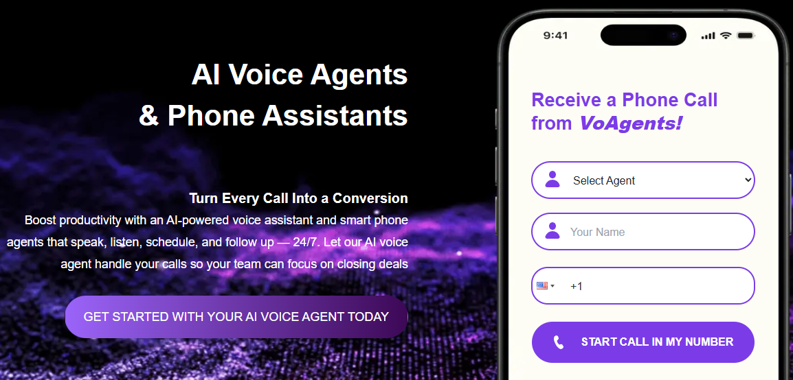Изображение для сервиса VOAgents.ai номер один
