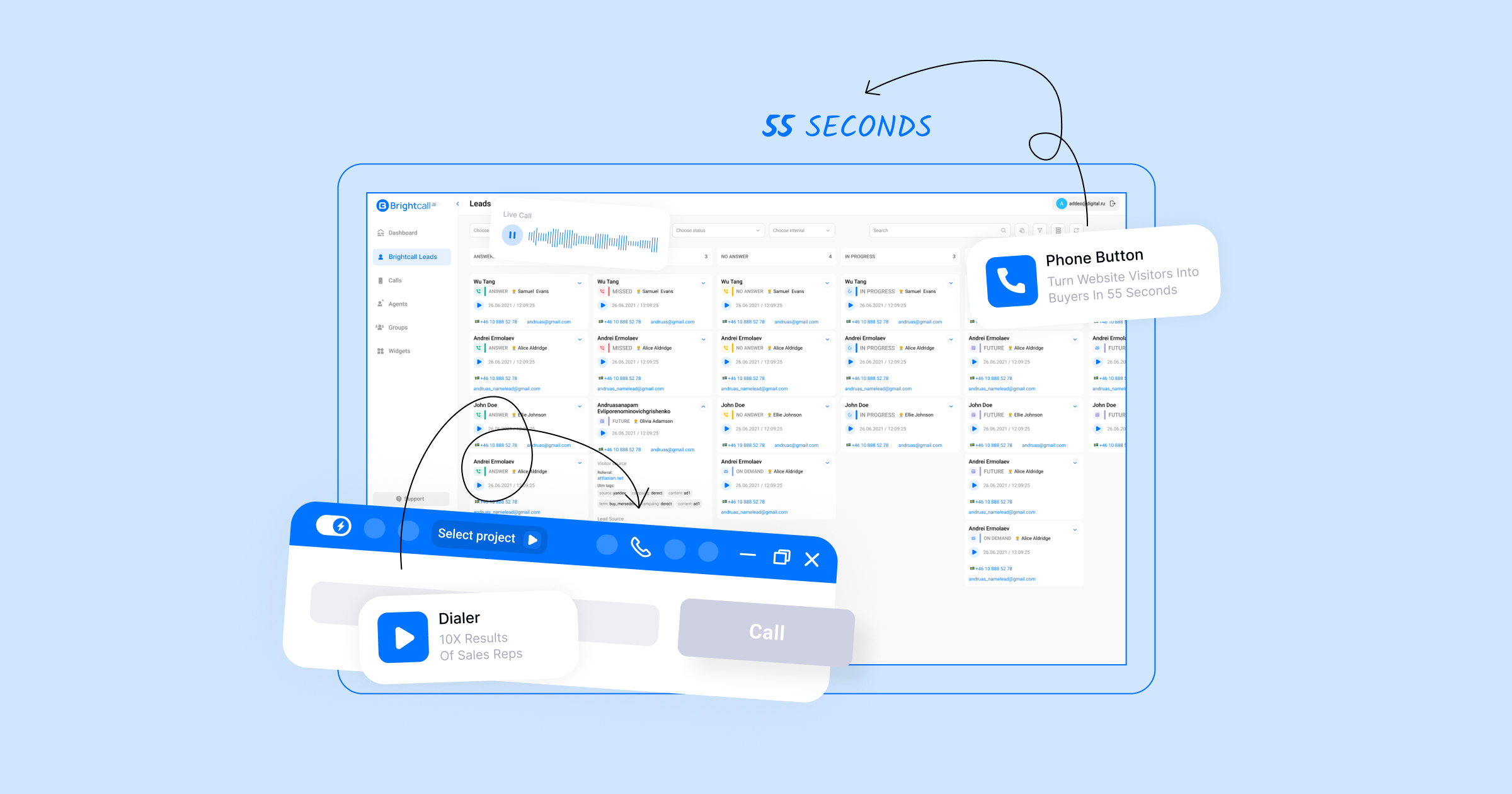 Изображение для сервиса Brightcall.ai номер один