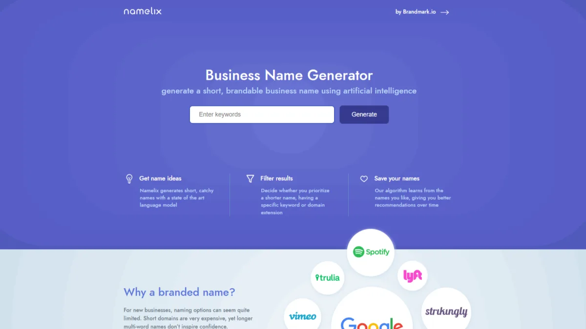 Сайт Namelix