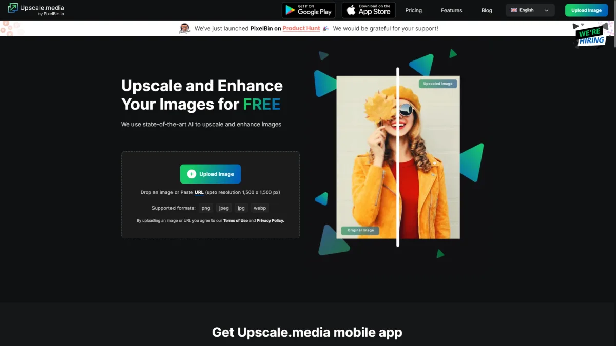 Сайт AI Image Upscaler