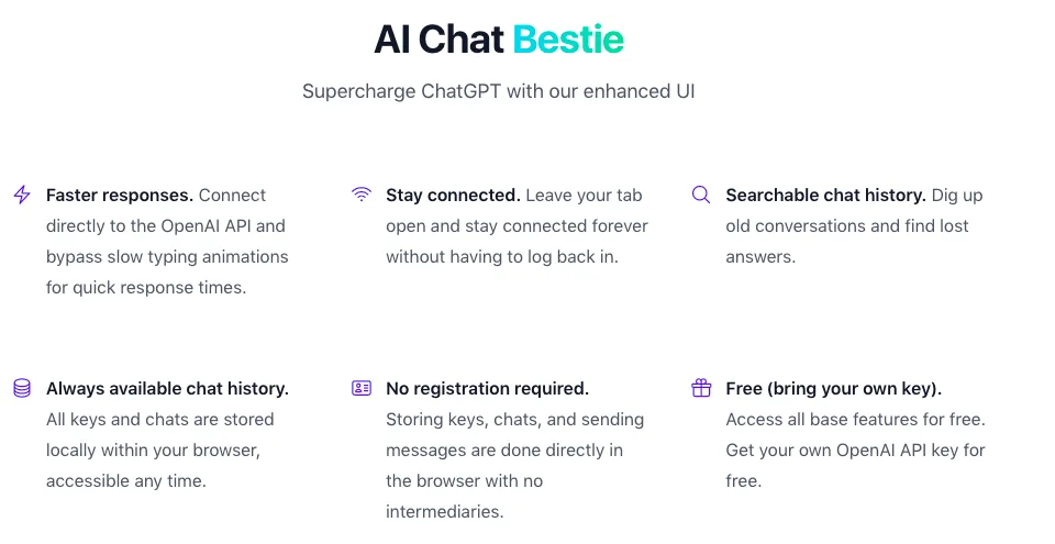 Сайт AI Chat Bestie
