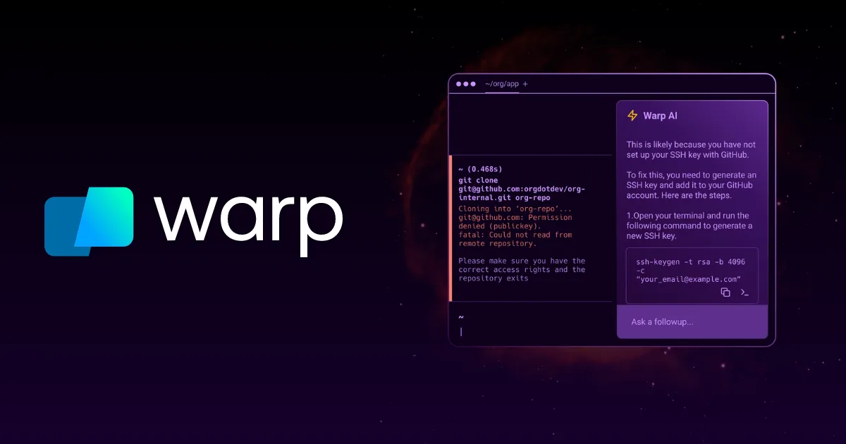Сайт Warp AI