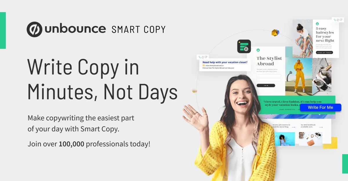 Сайт Unbounce Smart Copy
