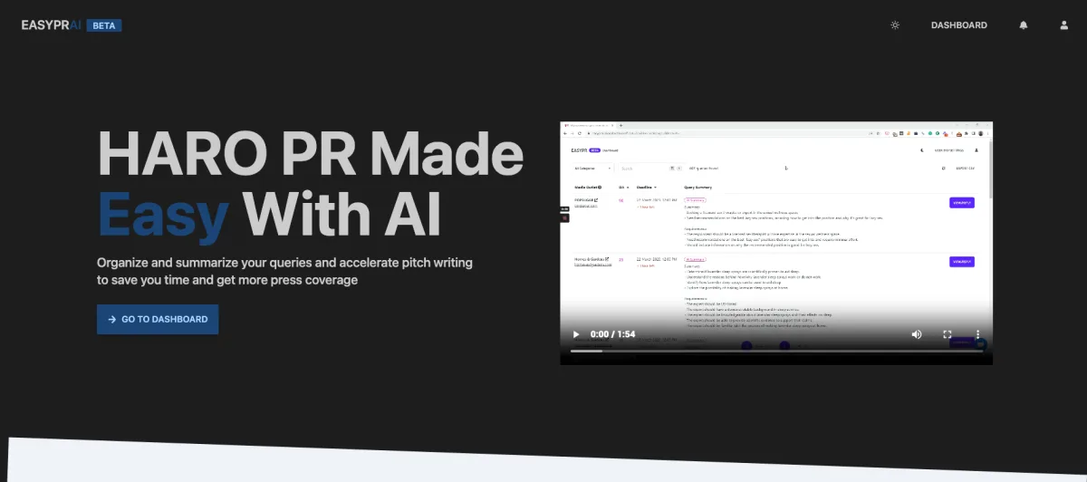 Сайт EasyPR AI