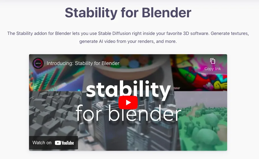 Сайт Stability for Blender