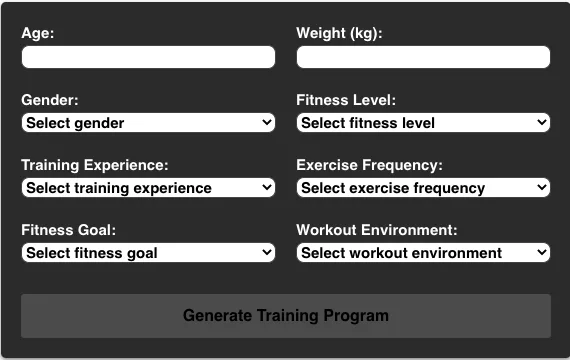 Сайт MyFit AI
