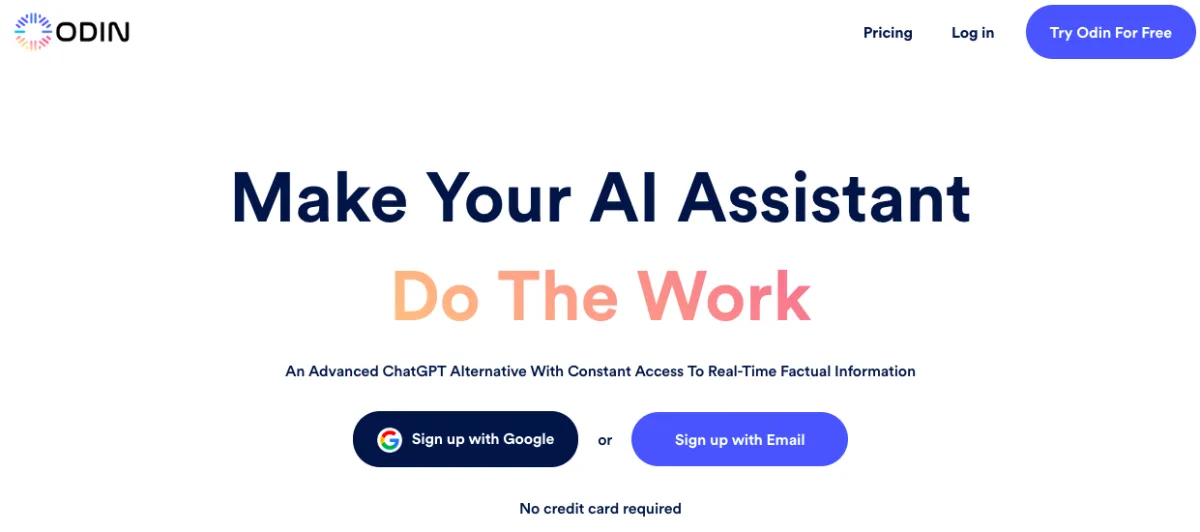 Сайт Get Odin AI