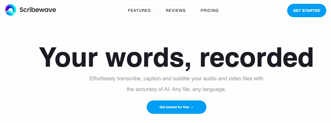 Сайт Scribewave AI