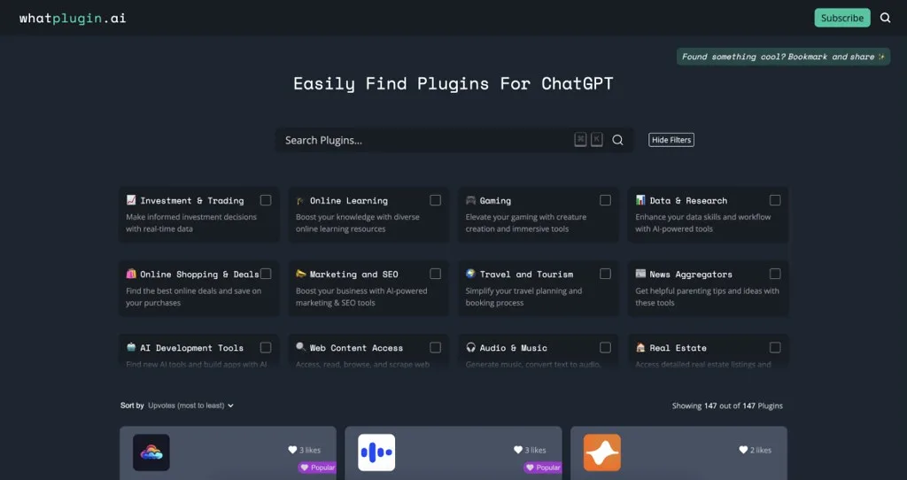 Сайт WhatPlugin.ai