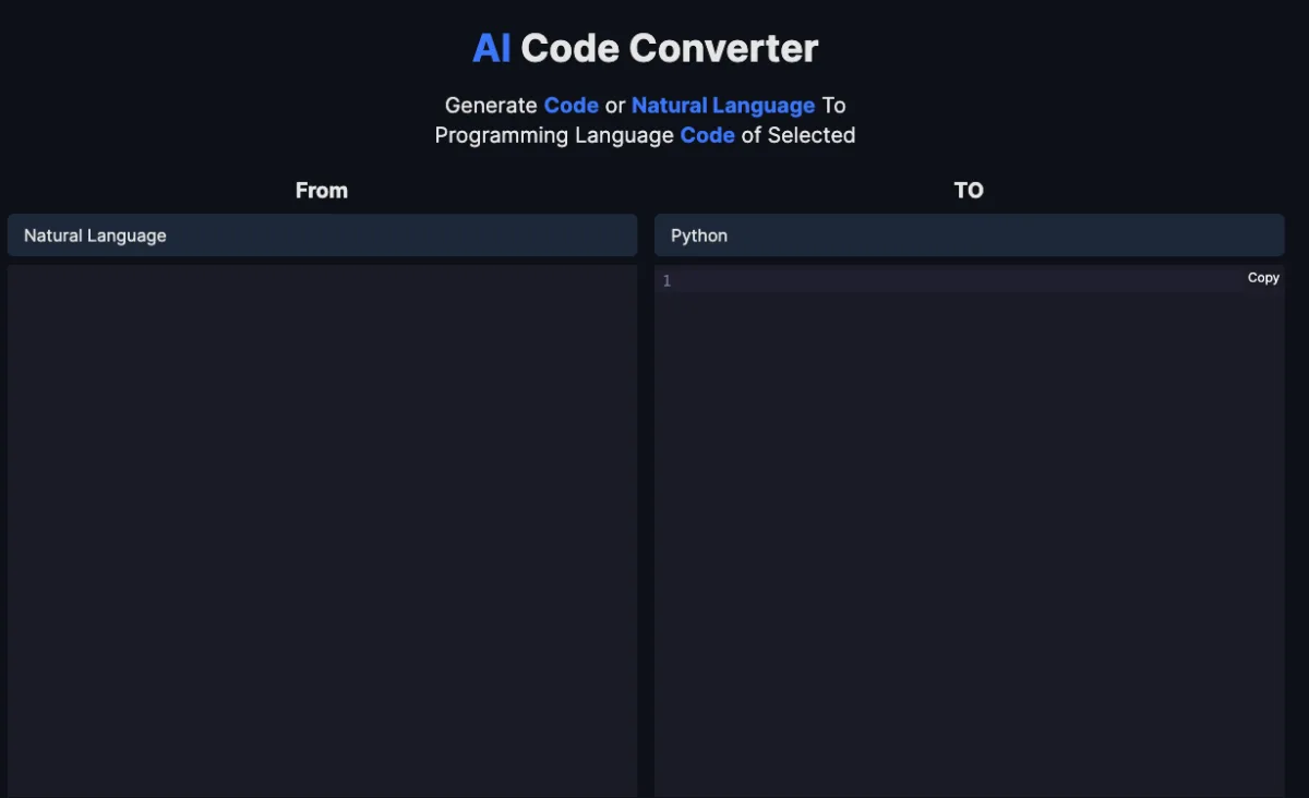 Сайт AI Code Converter