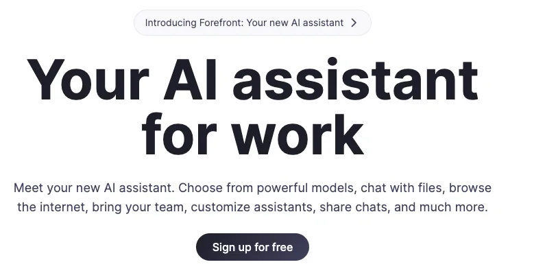 Сайт Forefront AI