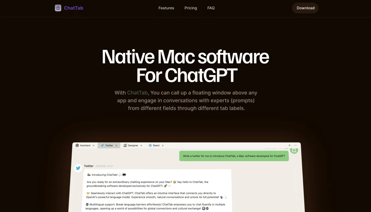 Сайт ChatTab