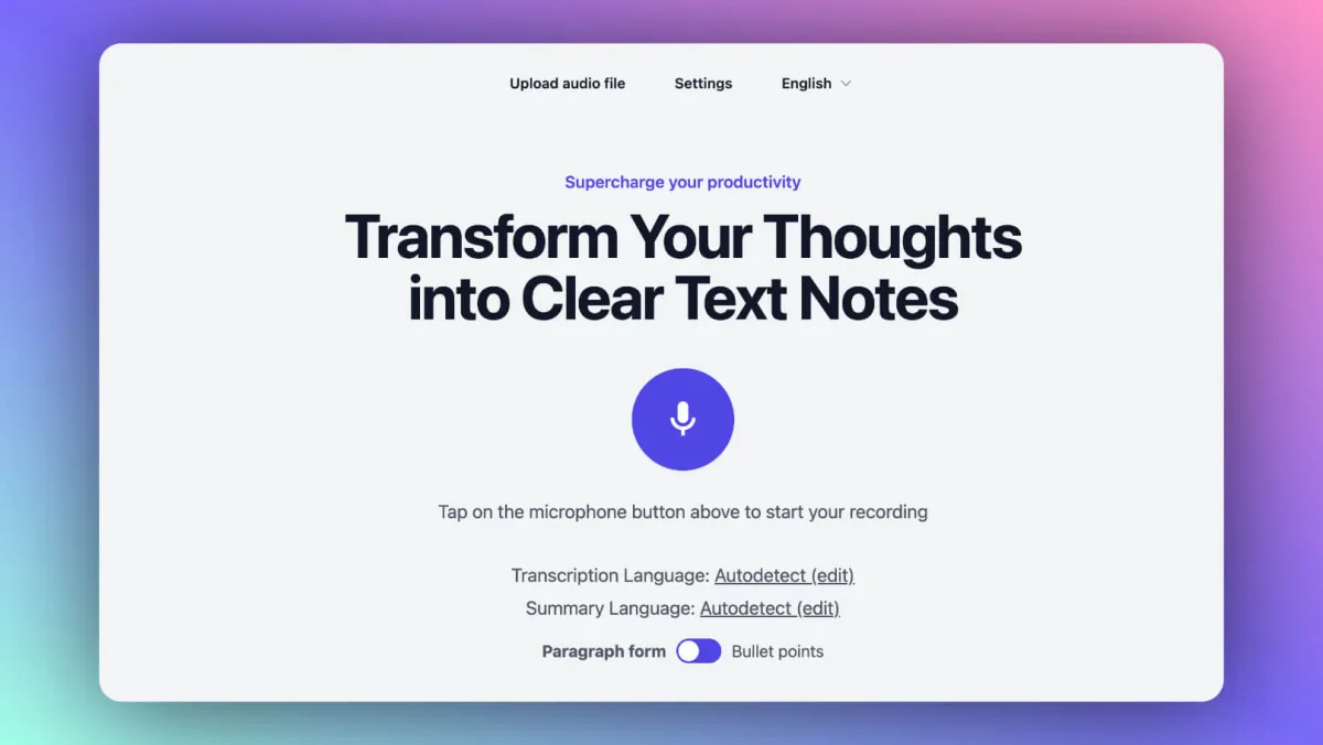 Сайт AudioNotes.ai