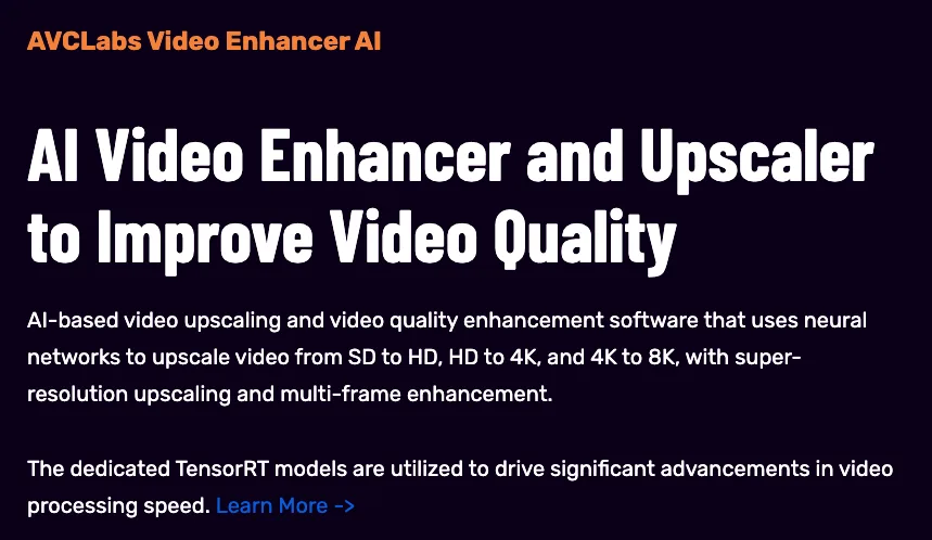 Сайт AVCLabs Video Enhancer