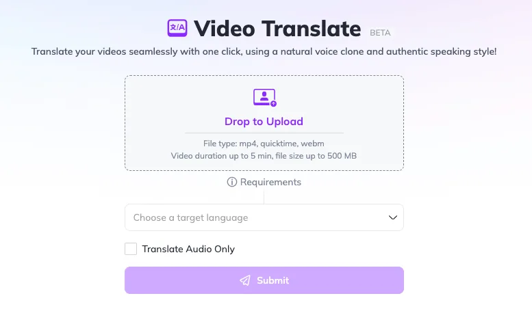 Сайт HeyGen Video Translator