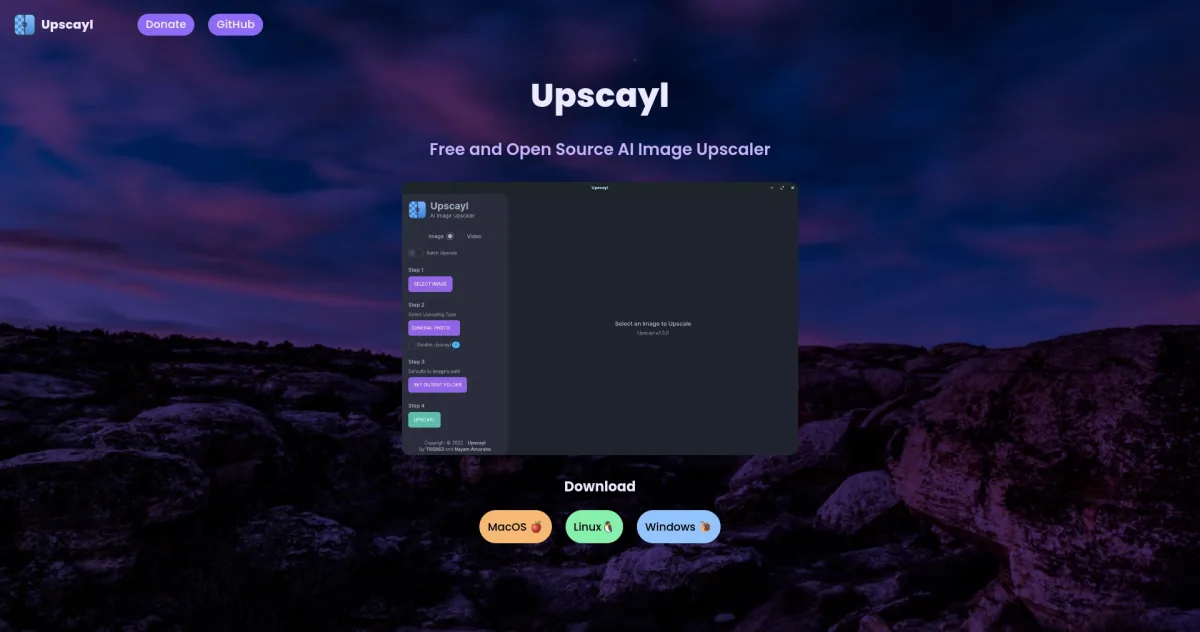 Сайт Upscayl
