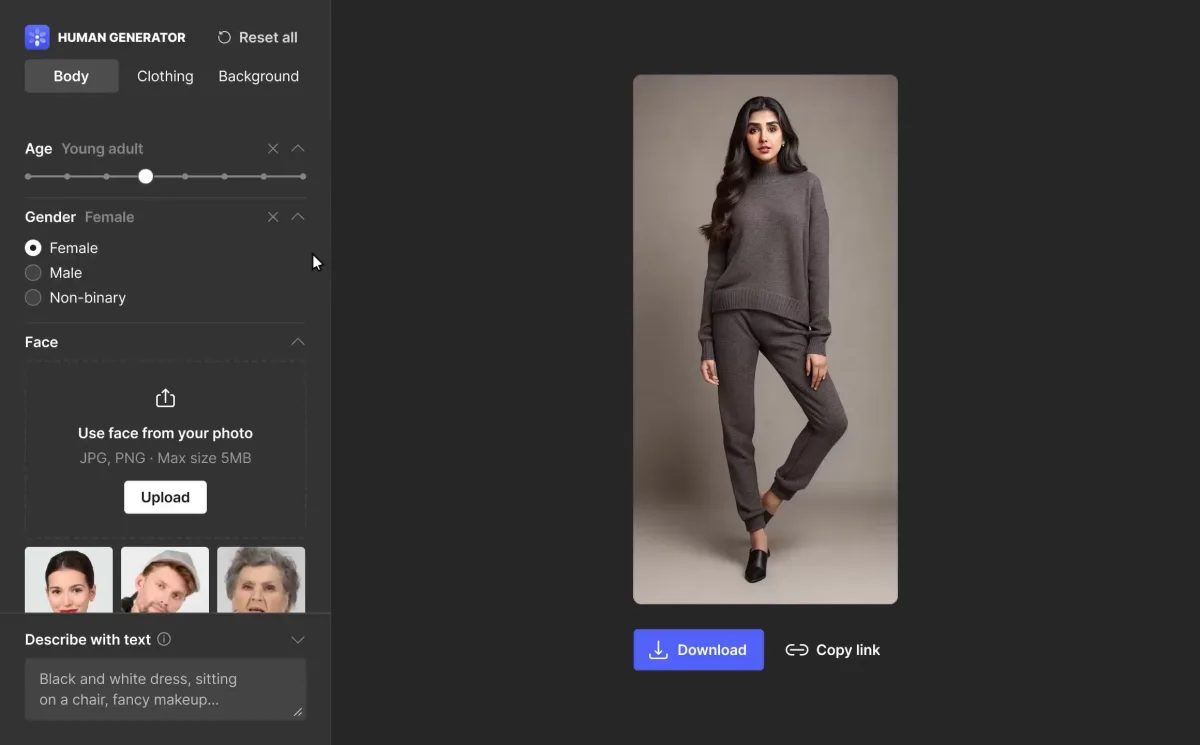 Сайт AI Human Generator