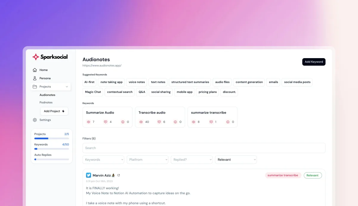 Сайт Sparksocial