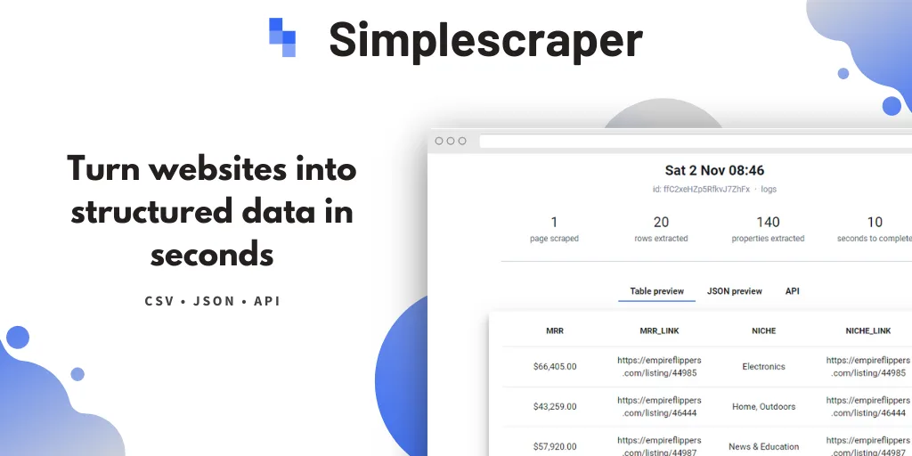 Сайт Simplescraper