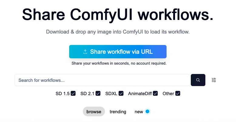 Сайт Comfy Workflows