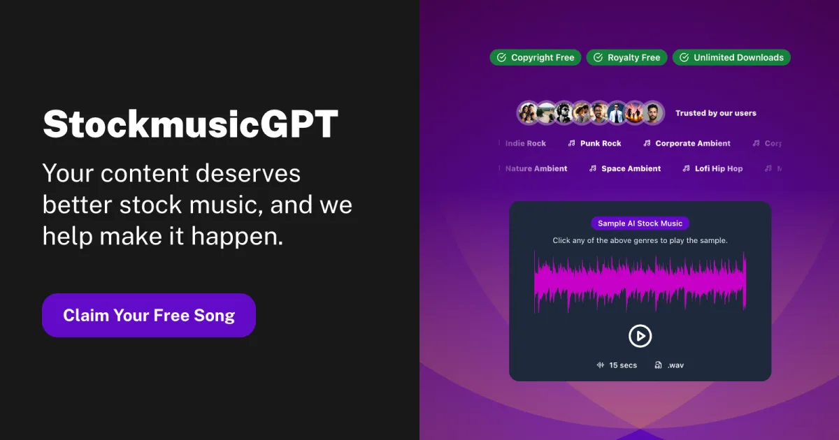 Сайт StockmusicGPT