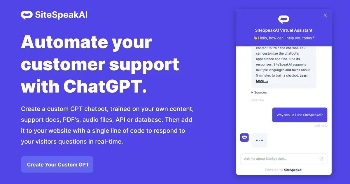 Сайт SiteSpeakAI