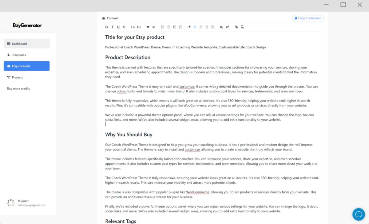 Сайт EtsyGenerator