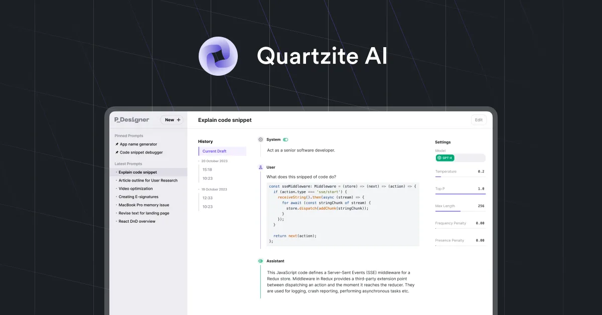 Сайт Quartzite AI