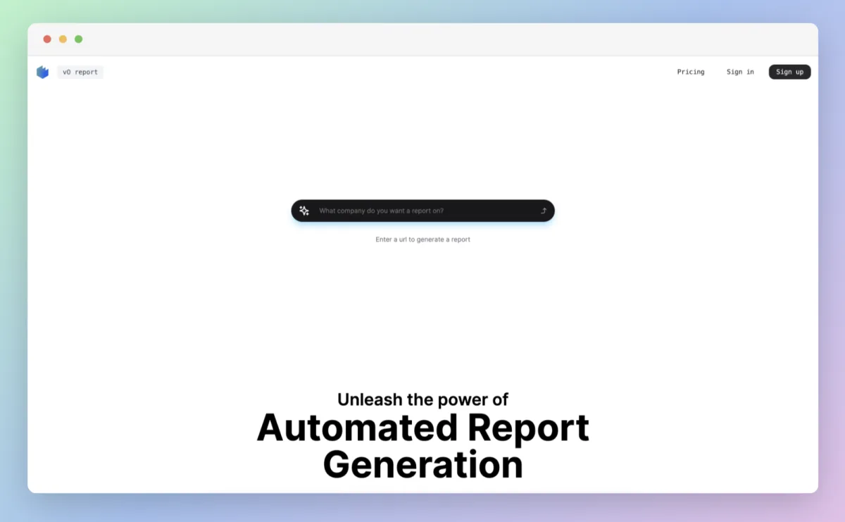 Сайт v0 report