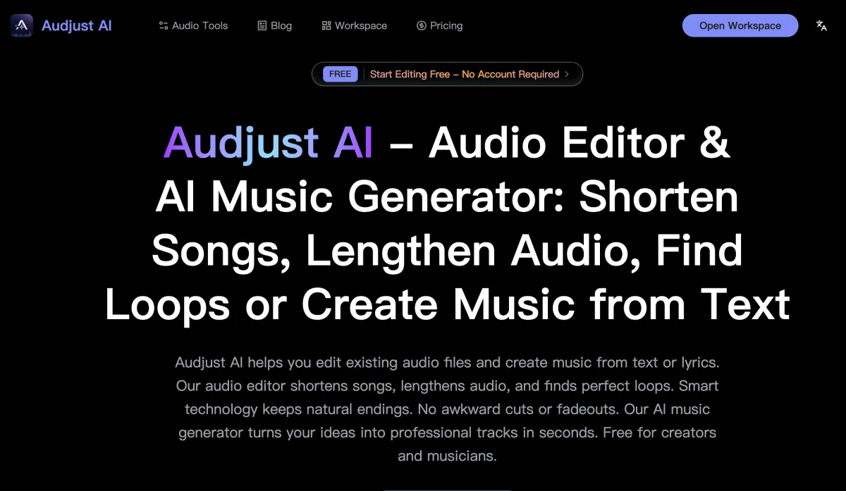 Сайт Audjust AI