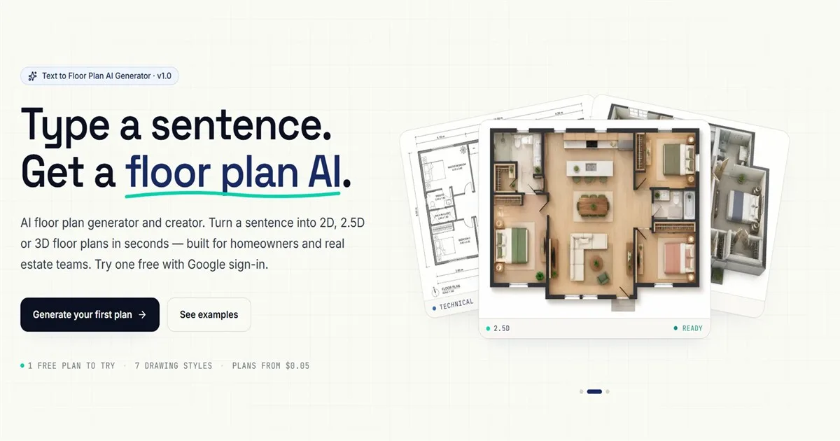 Сайт Floor Plan AI