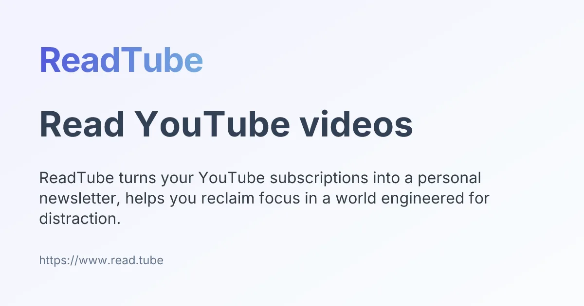 Сайт ReadTube