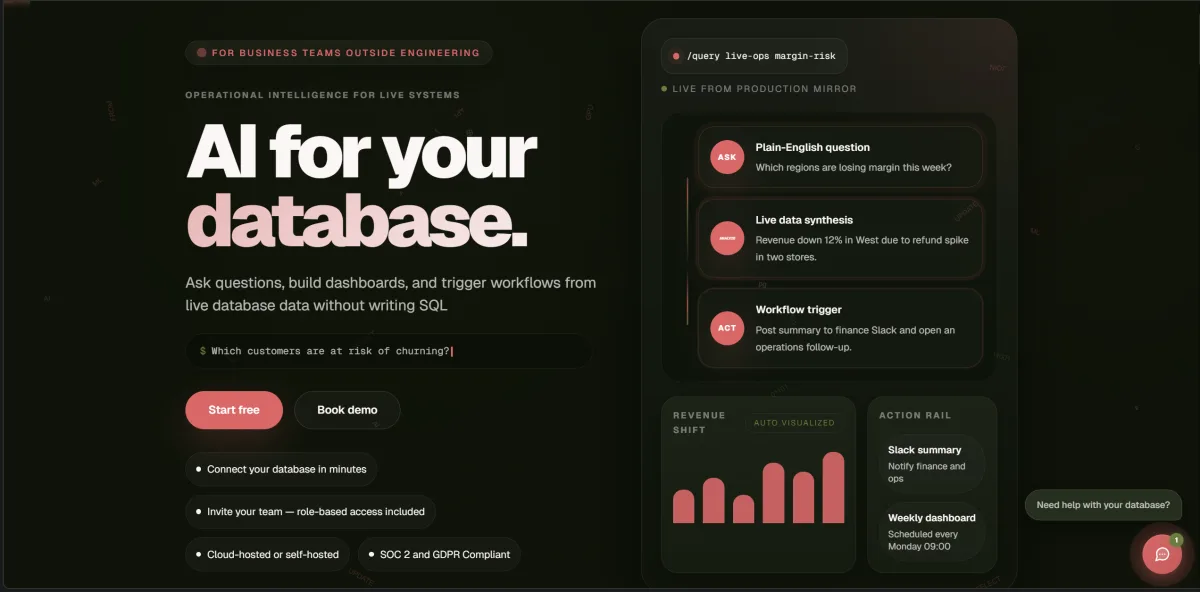 Сайт AI for Database
