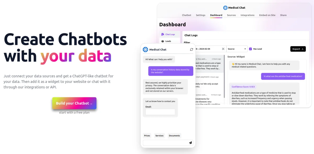 Сайт Chat Data