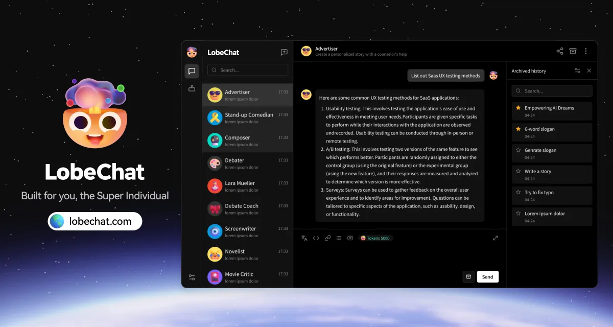 Сайт LobeChat