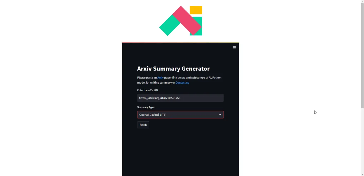 Сайт Arxiv Summary Generator