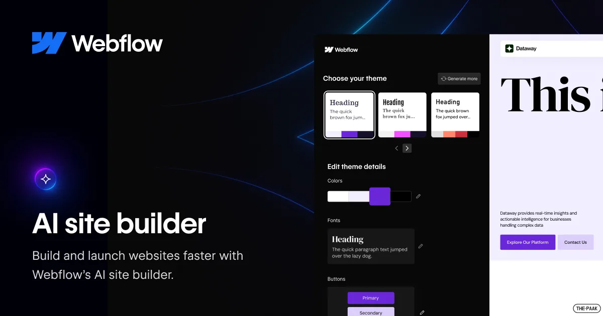 Сайт Webflow's AI Site Builder