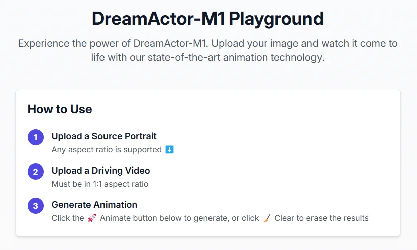 Сайт DreamActor-M1