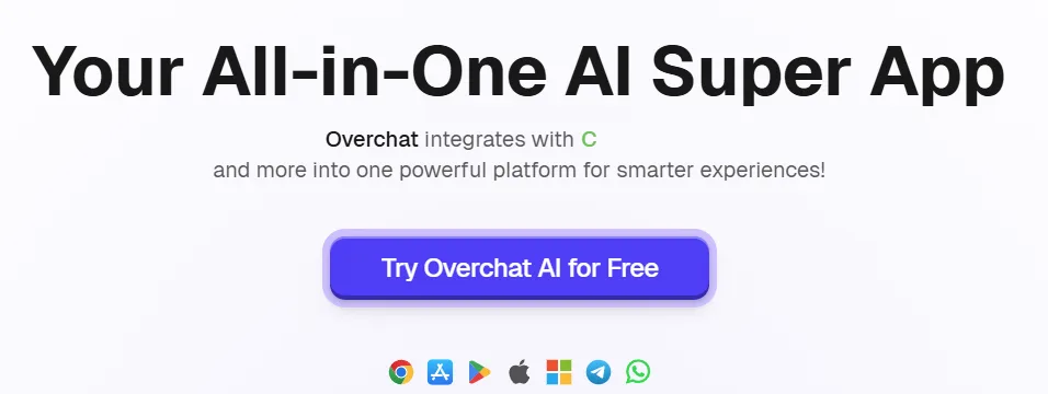 Сайт OverChat AI