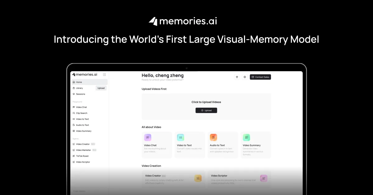 Сайт Memories AI