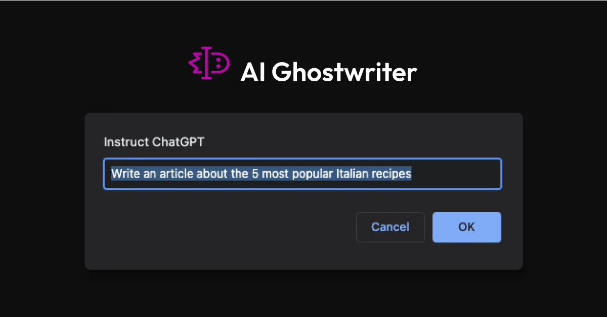 Сайт AI Ghostwriter