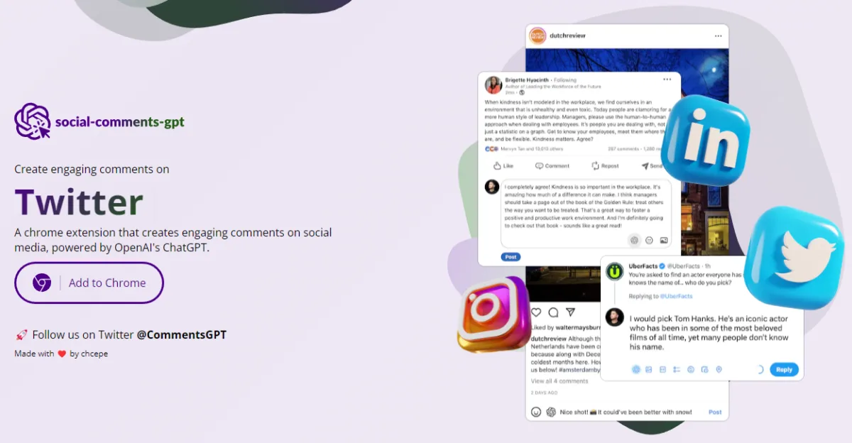 Сайт Social Comments GPT
